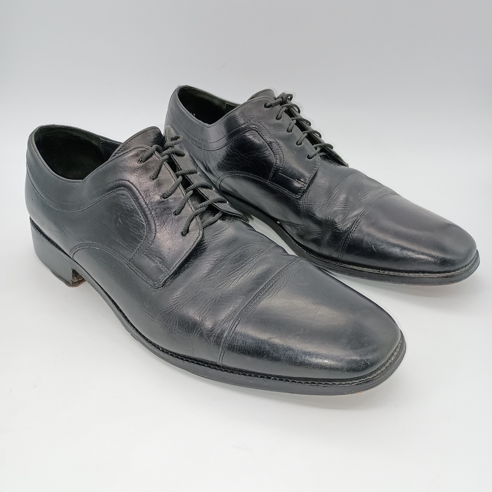 Cole Haan City Mens Black Leather Cap Toe Derby Dress Shoes 13 M C01630 Oxford